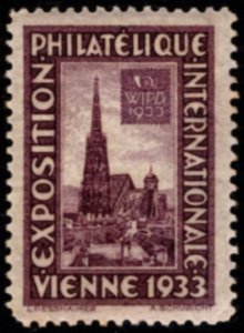 1933 Austria Poster Stamp WIPA International Philatelic Exhibition Vienna