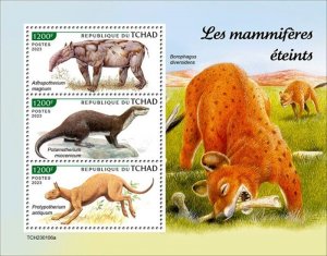 Chad - 2023 Extinct Mammals, Protypotherium Antiquum - 3 Stamp Sheet TCH230106a