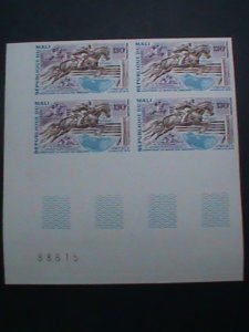 ​MALI STAMP:1974- WORLD HORSE WOMAN CHAMPION -UN USUAL PROOF STAMP-MNH BLOCK