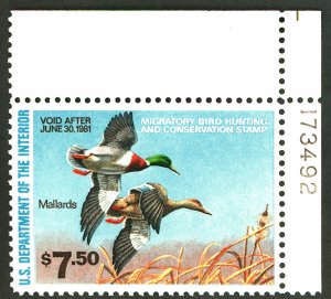 U.S. #RW47 MINT PL# SINGLE OG NH