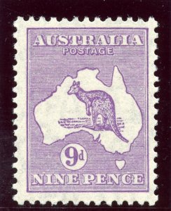 Australia 1932 Roo 9d violet (Die IIB) MLH. SG 133. Sc 122.