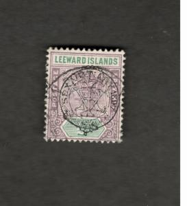 Leeward Islands SC #9 used stamp F-VF 