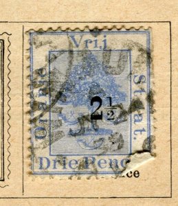 ORANGE FREE STATE; 1888 early classic QV issue surcharged used 2.5d. value