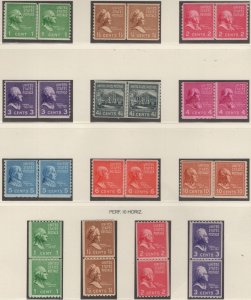 USA #839 - 851 Line Pairs, F/VF OG NH, complete set, fresh color, Lovely Set!...