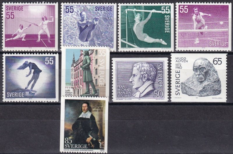 Sweden #914-8, 919-22  F-VF Unused CV $5.35  (Z6230)