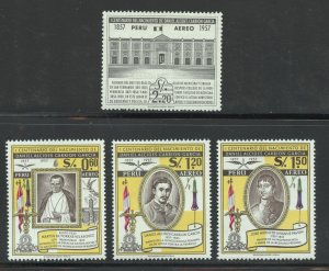 Peru Scott C148-C151 Unused VLHOG - 1958 Daniel A Carrion, Medicine - SCV $2.40