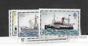 Falkland Islands  Sc #260-274   ship set NH VF