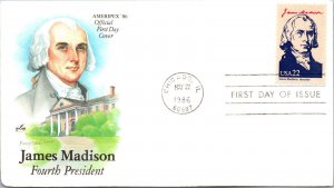 FDC 1986 SC #2216 Artcraft, J Madison - Chicago, ILL - Single - F77281