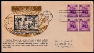 1938 Northwest Territory Sc 837-2d  FDC Marietta Celebration Committee cachet