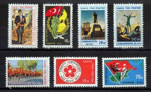 Turkish Cyprus 1974 Sc#1/7 REPUBLIC OF TURKEY 50th.ANNIVERSARY SET (7) MNH