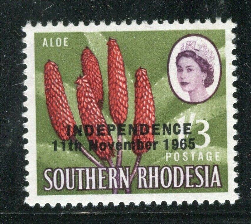 RHODESIA; 1965 Independence Optd. QEII Pictorial issue MINT MNH 1s. 3d. value