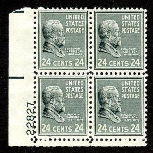 U.S. Scott 828 24-Cent Prexie/Prexy MNH Electric Eye Plate Block 