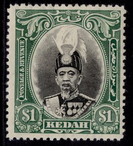 MALAYSIA - Kedah GVI SG66, $1 black & green, M MINT. Cat £10.