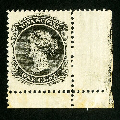 Nova Scotia Stamps # 8 XF Corner single OG NH