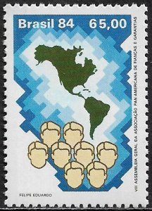 Brazil #1916 MNH Stamp - Map of the Americas - Heads