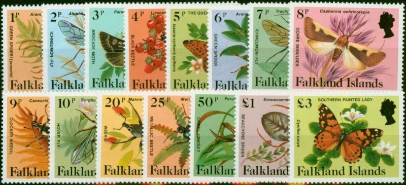 Falkland Islands 1984 Insects & Spiders Set of 15 SG469a-485a V.F MNH