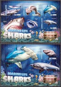 Sierra Leone 2016 Marine Life Sharks Sheet + S/S MNH