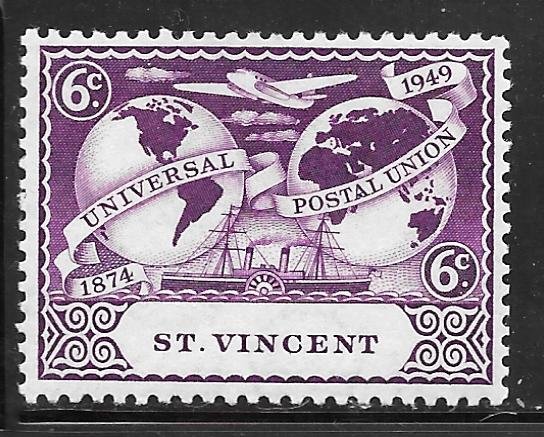 Saint Vincent 171: 6c Plane, Ship and Hemispheres, MH, F-VF