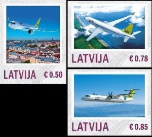 Latvia Lettland 2014 Latvian passenger aircrafts Set 3 stamps MNH