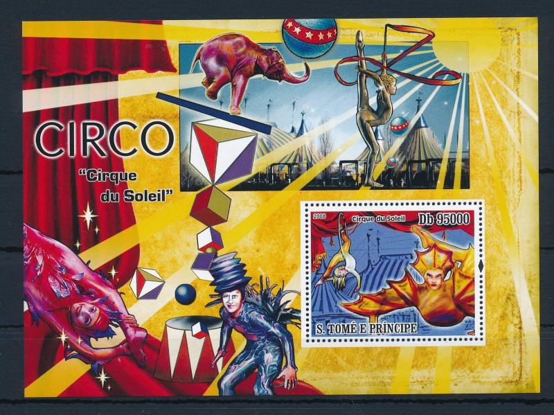 [34614] Sao Tome & Principe 2008  Circus Cirque du Soleil Elephant MNH Sheet