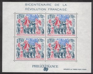 FRENCH ANTARCTIC 1989 5fr French Revolution S/S; Scott C107, Yvert Bloc 1; MNH