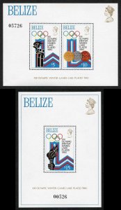 Belize SGMS531 1979 Lake Placid Olympic Games Mini Sheet Fresh U/M 