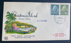 1958 Christmas Island First Day Airmail Cover Australian Administration Issue B