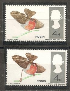 Great Britain 463 1966 Bird ERROR Legs missing NH