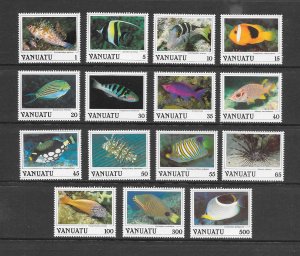 FISH - VANUATU #442-56  MNH