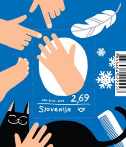 Slovenia 2023 MNH Stamps Souvenir Sheet Human Senses Touch Cat