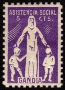 1937 Spain Civil War 5 Centimos Gandia Social Assistance Unused