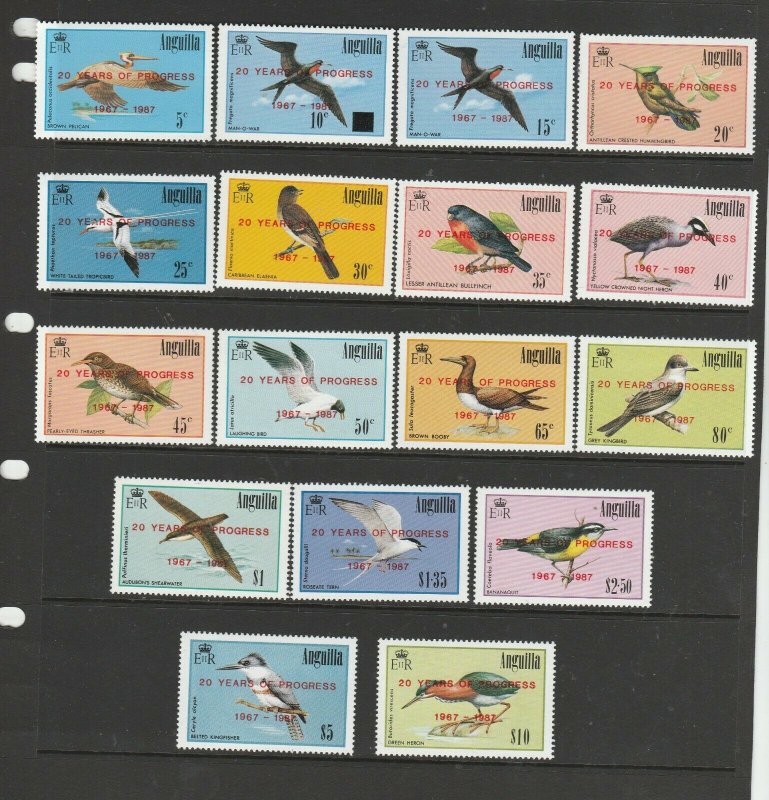 Anguilla 1987 Defs, 20 years of Progress set UM/MNH SG 761/77