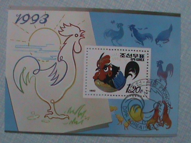 KOREA-1993-SC#3163c- YEAR OF THE ROOSTER-CTO NH S/S SHEET WITH FIRST DAY CANCEL