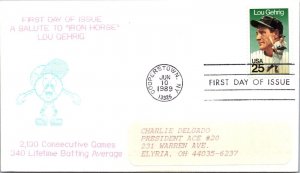 ACE FDC 1989 SC #2417 Iron Horse - Cooperstown, NY - Single - D104