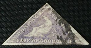 CAPE OF GOOD HOPE 6d IMPERF TRIANGLE Fine Used Full Margins C4246