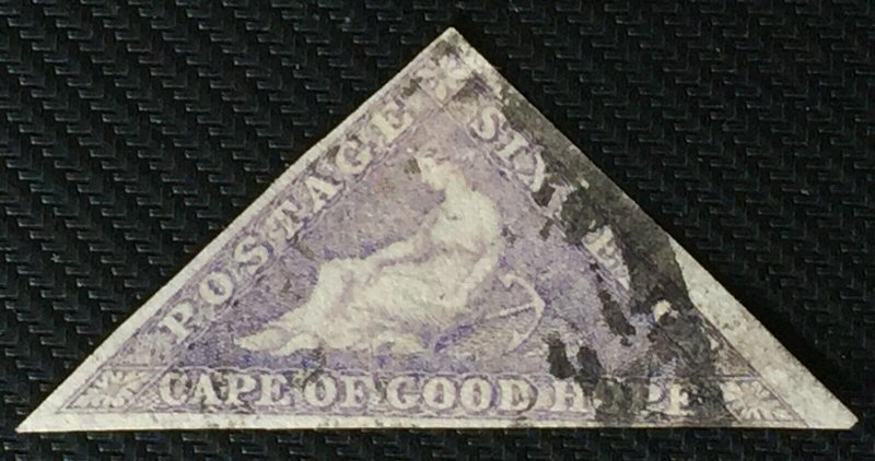 CAPE OF GOOD HOPE 6d IMPERF TRIANGLE Fine Used Full Margins C4246