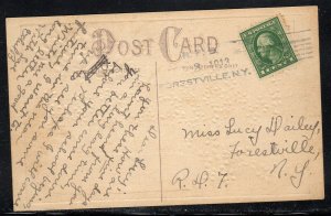 US Forestville NY Chautauqua Co. RFD Cancel 1913 Local Use b807