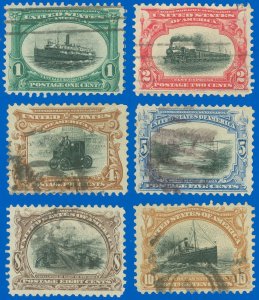 U.S. SCOTT #294-299 PAN-AMERICAN Set, Used-VF, No Noted Flaws, SCV $119 (SK)