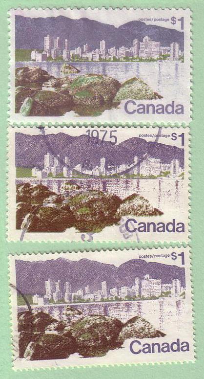 599, 599a, 600 Canada Vancouver defin var., used