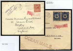 GB COLOMBIA PAQUEBOT Covers{2} OCEAN MAILS SS BAYAND Bristol Maritime 1931 Q28c