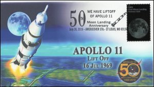 19-208, 2019, Moon Landing, Pictorial Postmark, Event Cover, Apollo 11, Huntsvil