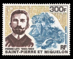 French Colonies, St. Pierre & Miquelon #C44 Cat$60, 1969 300f Pierre Loti, li...