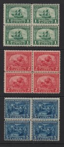 1920 Pilgrim Tercentenary Sc 548 549 550 MNH nice original gum OG blocks CV $393