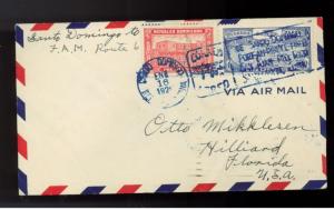 1929 Dominican Republic First Flight Cover Haiti PR