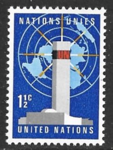 UNITED NATIONS NEW YORK 1967 1 1/2c UN Headquarters Issue Sc 166 MNH