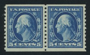 USA 447 - 5 cent Flat Plate Coil Pair - VF Mint nh with PF & APS Certificates