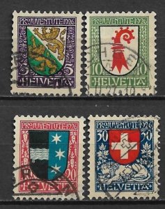 1926 Switzerland B37-40 complete Pro Jeventute set of 4 used