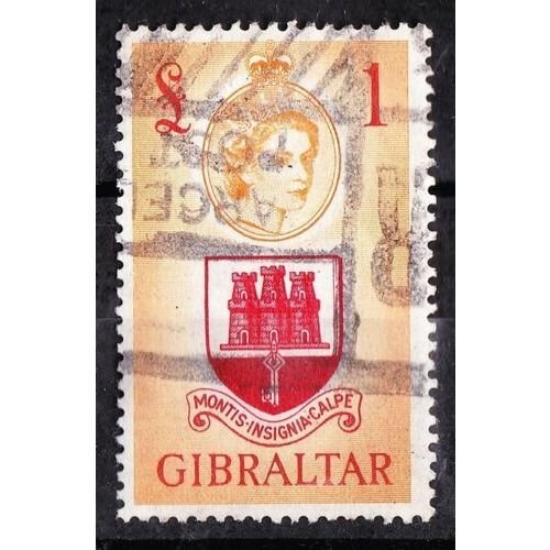 GIBRALTAR 1953 £1 Scarlet and Orange-Yellow SG158 Used