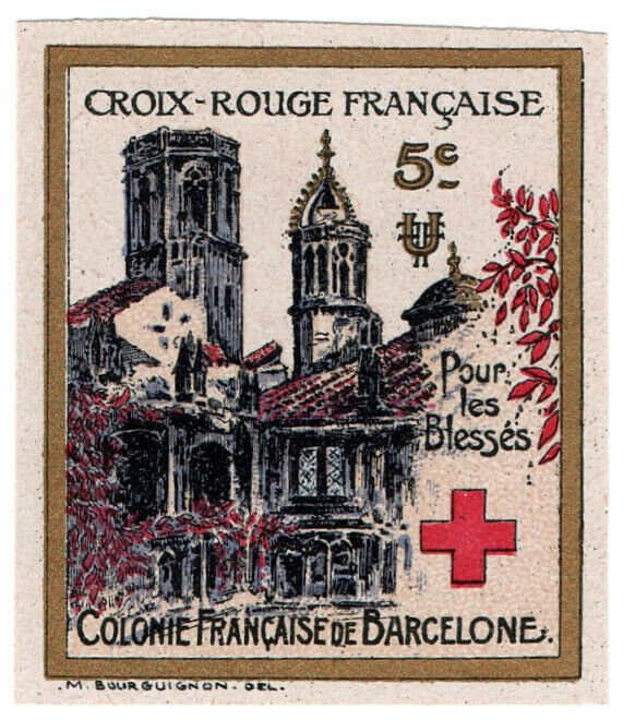 (I.B) France (Great War) Cinderella : Red Cross 5c (Barcelona)