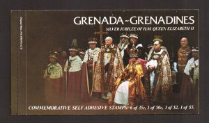 Grenada Grenadines #217a-220a  MNH 1977 booklet self adhesive 25th anniv reign